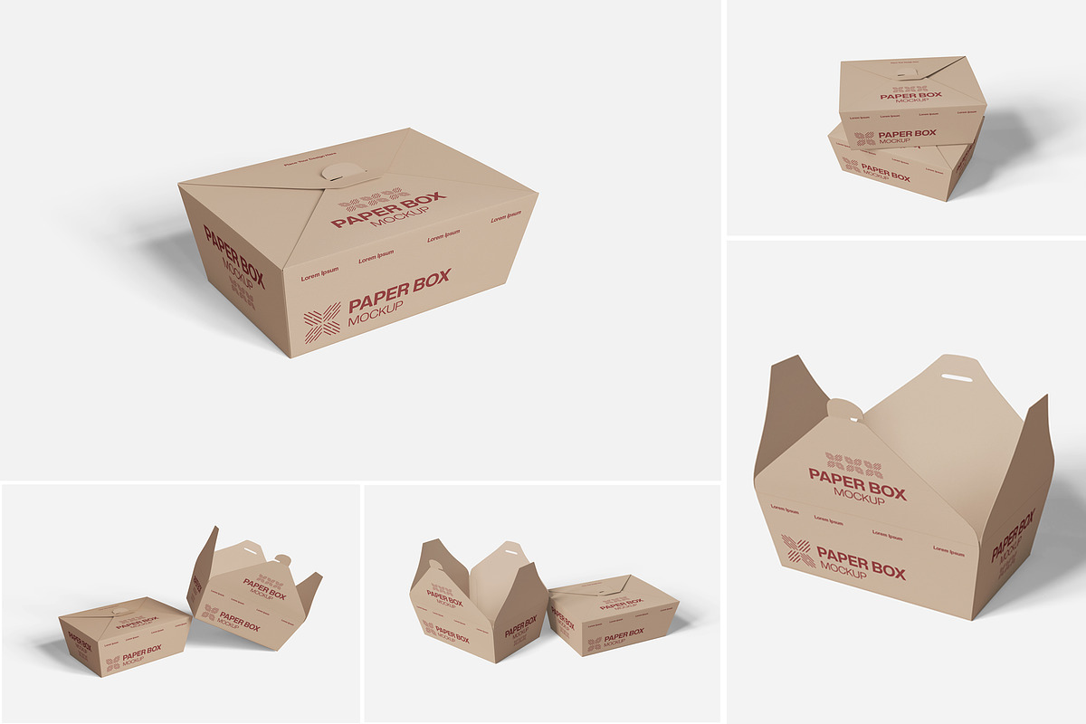 Paper Box Mockup PSD, an Advertising Mockup by Indah (Photo 1 of 6)