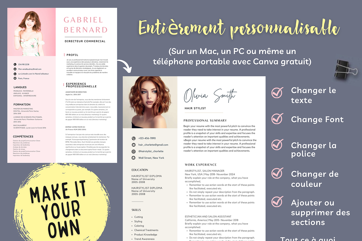 Cv francais, Modèles de CV Simples, a Resume Template by Climbwithelevator (Photo 5 of 7)