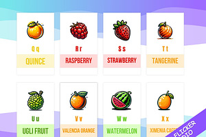 Alphabet Fruits Flash Card