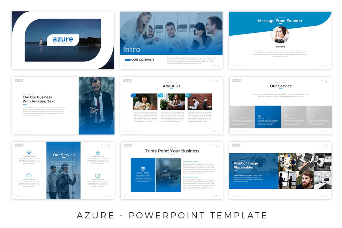 Azure Powerpoint Template, a Presentation Template by Brandearth RRGraph