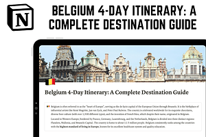 Belgium 4-Day Notion Itinerary, a Templates & Theme by 2 Nomazi