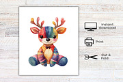 Watercolor Groovy Christmas Clipart, an Illustration by Canvas Craft (Thumbnail 7 of 7)