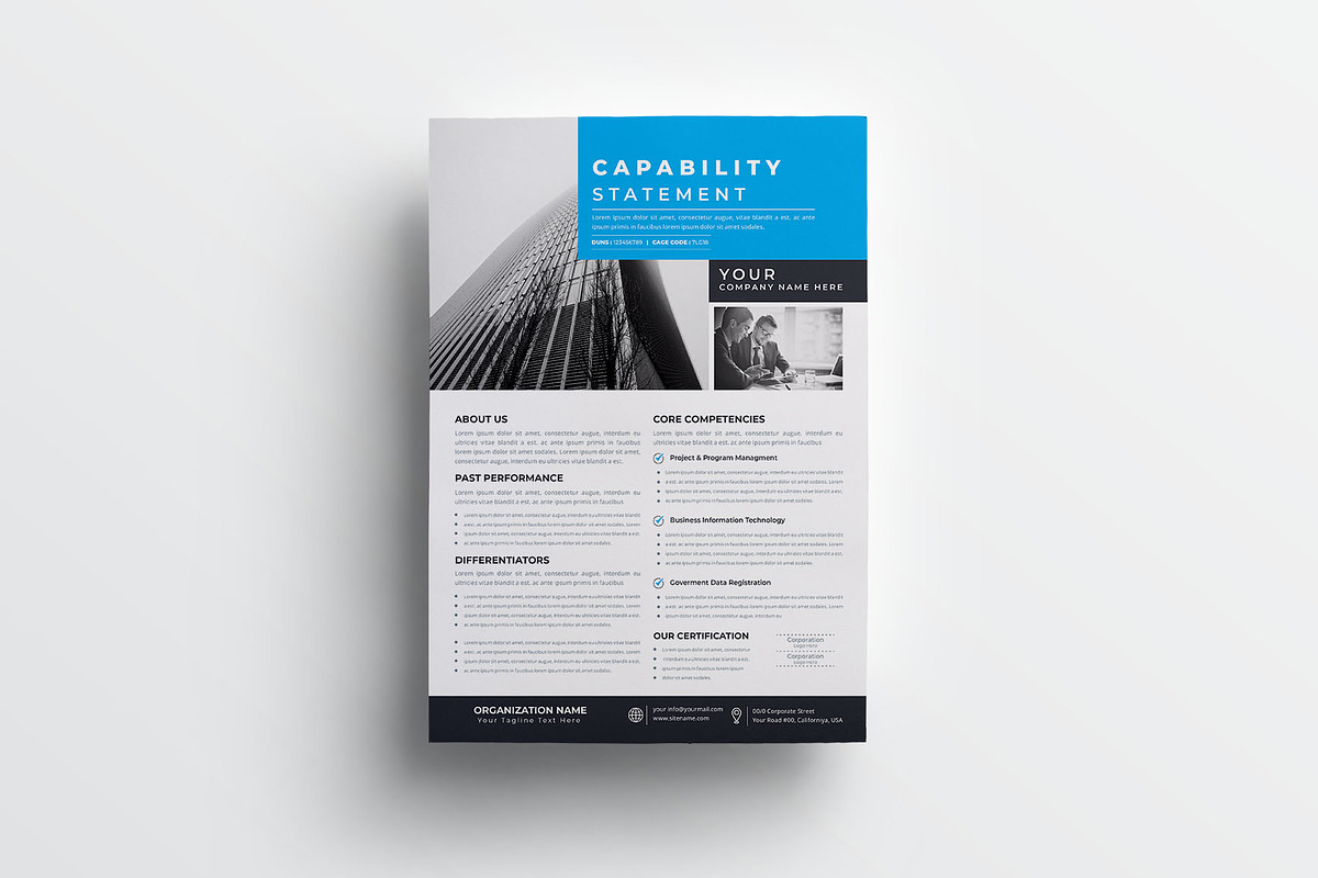 Capability Statement | Word & Indd, a Flyer Template by obayes