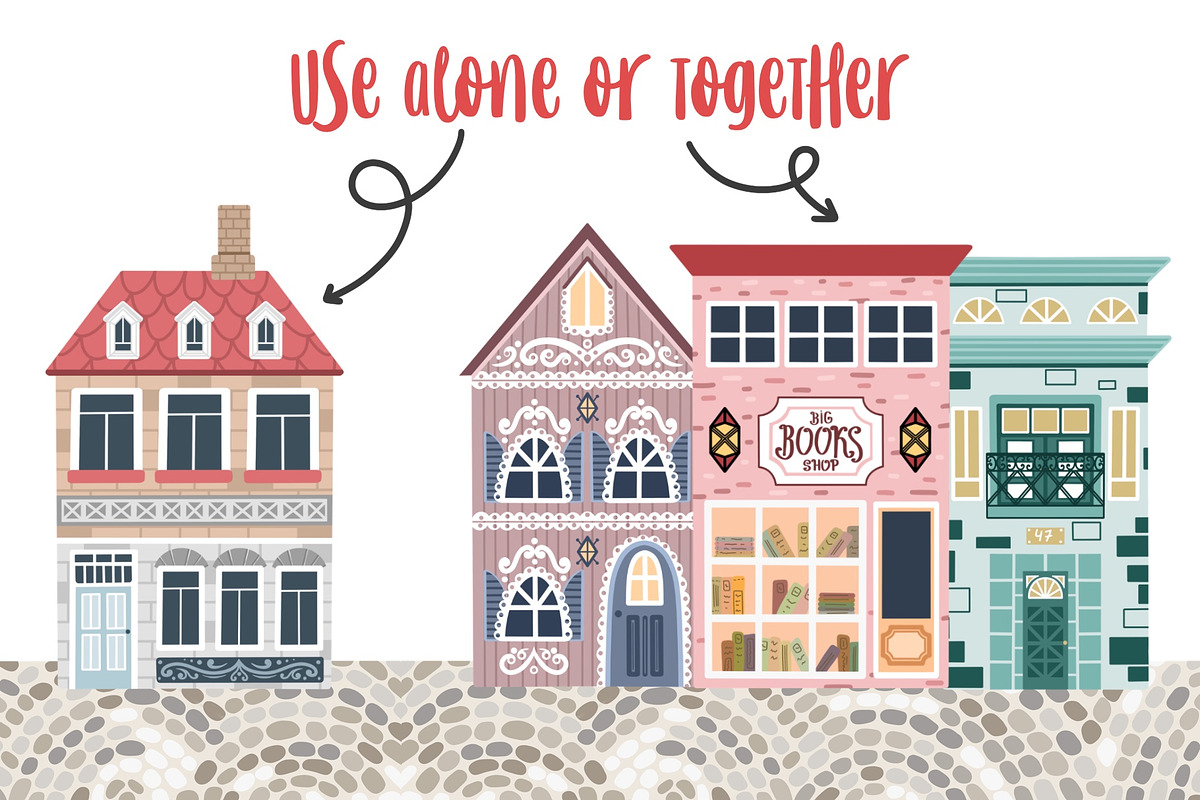 Town Creator - Clipart Collection, a Decorative Illustration by Alina Sh (Photo 2 of 8)