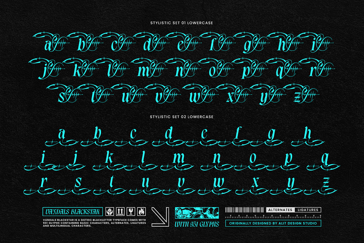 Vandals Blackstar Typeface, a Blackletter Font by alit design (Photo 14 of 20)