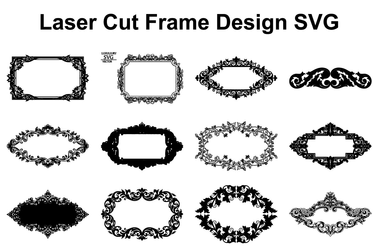 Laser Cut Frame Design SVG, an Illustration by hafijul (Photo 1 of 14)