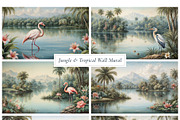 Jungle Tropical Landscape Wall Mural, a Wallpaper Graphic by by creative paper (Thumbnail 4 of 12)