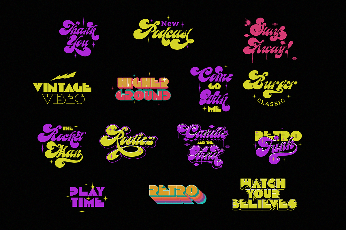 Meastro Pro Pack | Layered Retro, a Script Font by Ardana Creative (Photo 3 of 11)