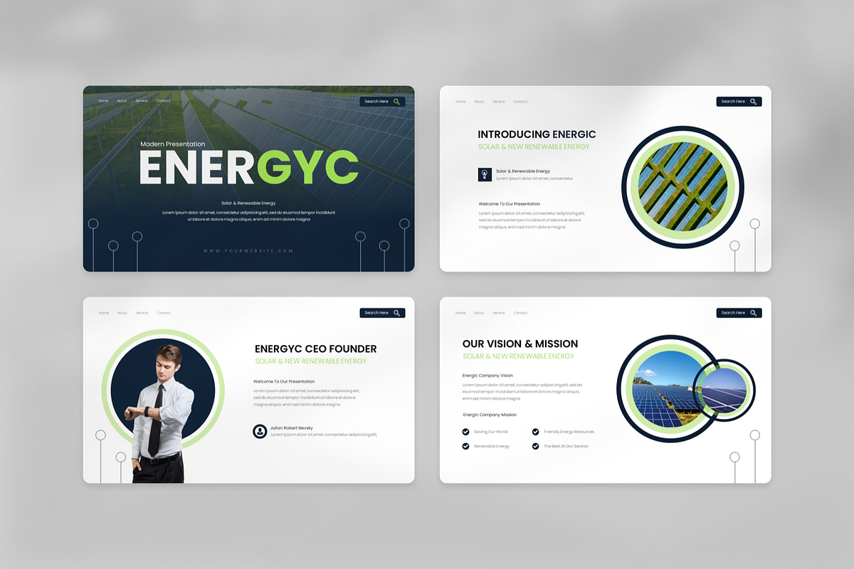 Solar & Renewable Energy Powerpoint, a Presentation Template by Annora ...