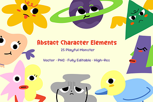 Abstract Character Playful Monster, an Object Illustration by Invisual Studio