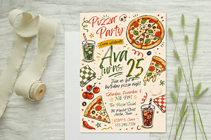 Hand Drawn Adult Birthday Invite, an Invitation Template by heynomi