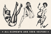 Retro Halftone Pinup Girl Pack, a Graphic by Chad Alan Steinborn (Thumbnail 3 of 5)
