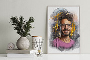 Abstract Portrait Watercolor Art, an Action Add-On by Photoshop Action (Thumbnail 6 of 21)