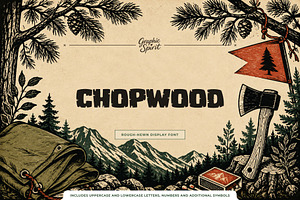 Chopwood Rough Woodcut Display Font