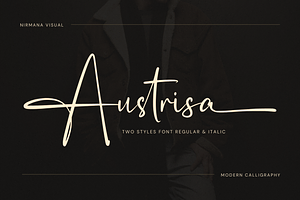 Austrisa - Modern Calligraphy, a Script Font by Nirmana Visual
