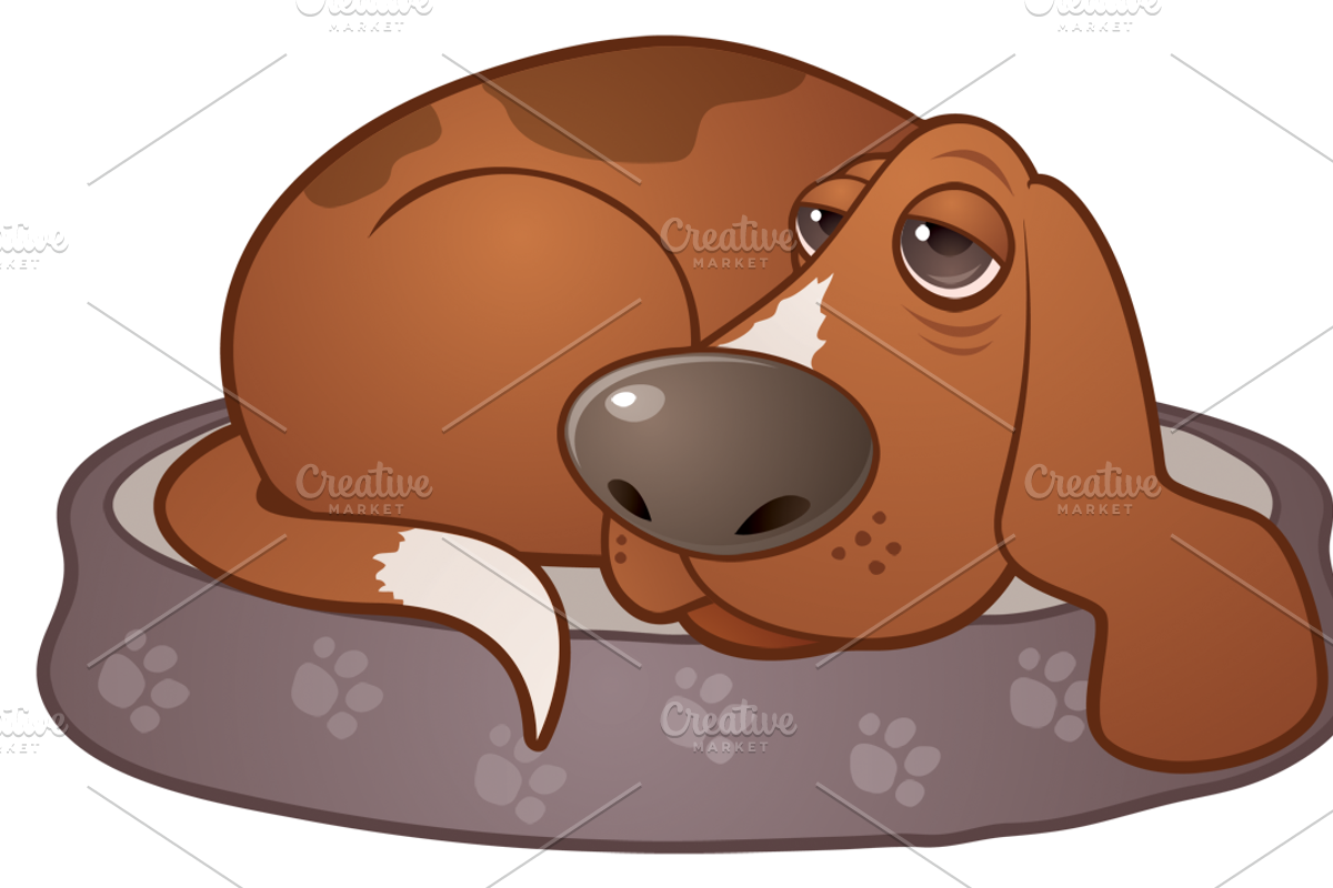 Sleepy Hound Dog, an Animal Illustration by Schwegel Illustration