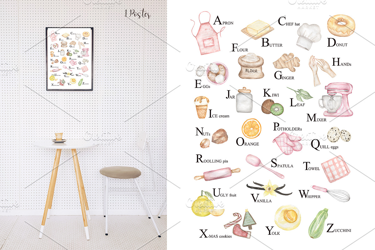 Watercolor Baking Collection, a Food Illustration by MayaNavits (Photo 5 of 8)