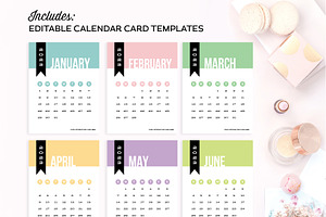 Calendar Card Templates for InDesign