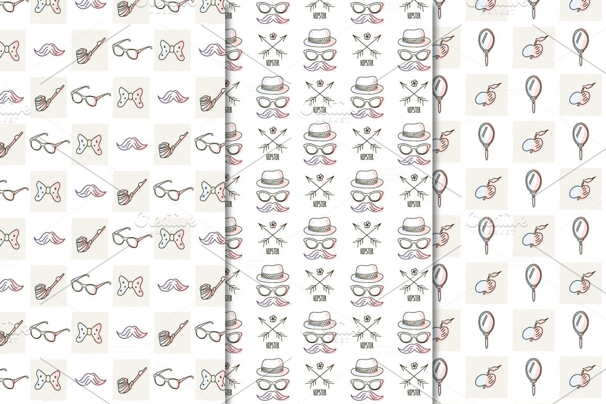 9 Hipster Seamless Patterns, a Pattern Graphic by Sunny Design (Photo 2 of 4)