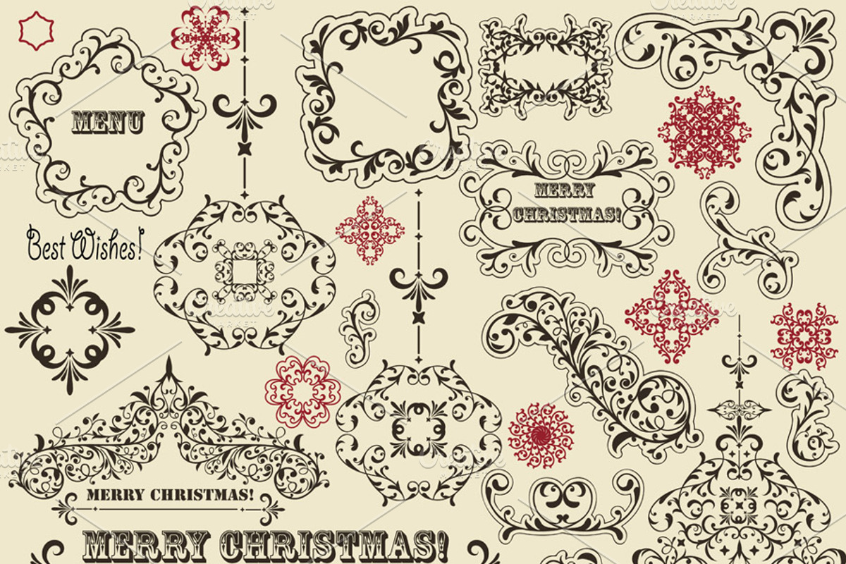 Vector Vintage Holoiday Design Eleme