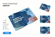 Fold Paper Poster Mockup Set, a Books & Magazine Mockup by DSNA Mockup (Thumbnail 1 of 5)