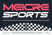 Meicre Sports - Racing Logo Font, a Sans Serif Font by Nirmana Visual (Thumbnail 1 of 16)