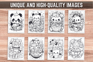 Cute Kawaii Food Coloring Book