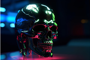 Cyberpunk Skull. Generate Ai