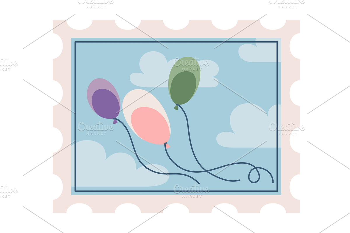 Postage stamp, icon. Hand, an Illustration by Things for designers