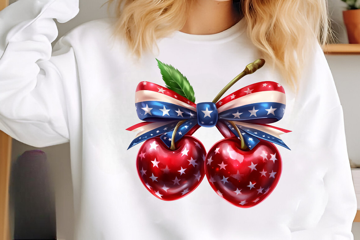 4th Of July Cherry Bow Clipart, an Illustration by SinaCreation (Photo 7 of 9)