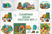 21 Camping Gear Vector Set, an Object Graphic by adenpinkstore (Thumbnail 1 of 9)
