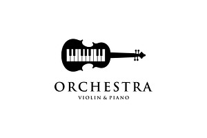 Violin Piano Orchestra Music Logo, a Branding & Logo Template by ika trisiana