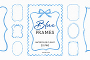 Watercolor Blue Frames Clipart, an Object Graphic by SvetaArtStore (Thumbnail 1 of 8)