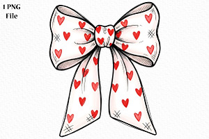 Valentine's Day Coquette Bow PNG, an Illustration by Canvas Craft