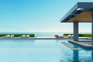 Beach luxury pool bar resort
