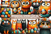Whimsical Spring Cat Clipart Bundle, an Illustration by Sublimation Artist (Thumbnail 1 of 7)