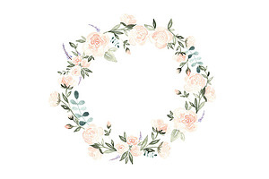 7 Watercolor Floral Wreath Frames