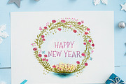 New Year Tea Time Watercolor Clipart, an Illustration by Shadowspark (Thumbnail 2 of 2)