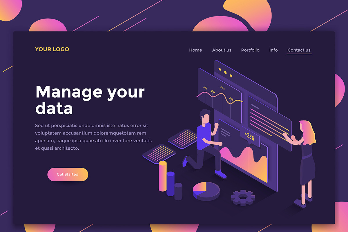 Landing page templates, dark theme, a Templates & Theme by Creative Graphics (Photo 4 of 12)