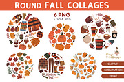 Autumn Cozy Collages - 6 Designs, a Seasonal Illustration by Whimsy Brush Studio (Thumbnail 1 of 9)