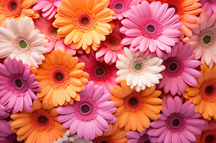 Colorful gerbera flowers background, a Nature Photo by AlyaAnd