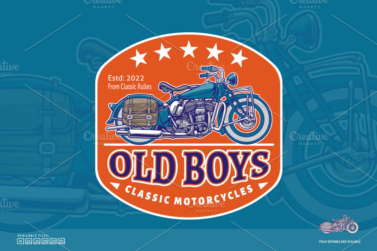 Vintage Motorcycle Logo, a Branding & Logo Template by Kongstones_std (Photo 2 of 6)