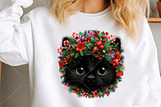 Whimsical Christmas Black Cat PNG, a Seasonal Illustration by Canvas Craft (Thumbnail 5 of 10)
