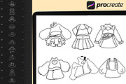 60 Procreate Clothes Costumes Stamp, a Brush Add-On by DrawingStoryShop (Thumbnail 2 of 8)
