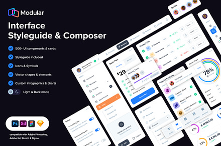 Modular - Interface Styleguide, an UI Kit Template by KL-Webmedia