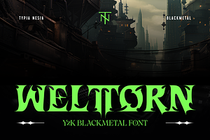 Welltorn - Y2K Black Metal Game Font