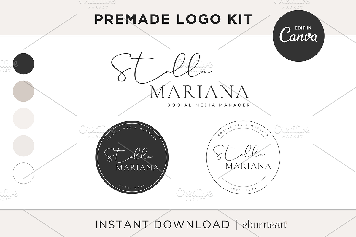 Modern Logo Template Kit Canva, a Branding & Logo Template by Studio Eburnean (Photo 1 of 4)