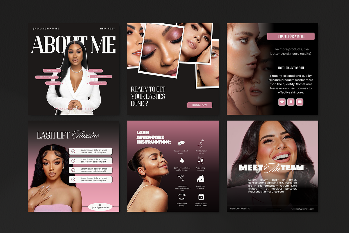 Lash Technician Instagram Template, a Social Media Template by My Template Studio (Photo 6 of 21)