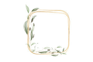 Green watercolor leaves decorating a, an Illustration by okskukuruza