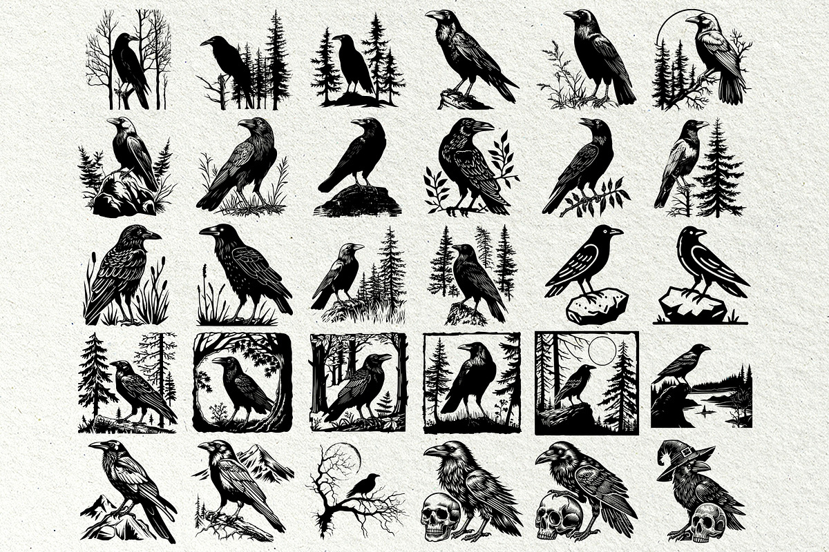 Crow SVG File. Raven Clipart PNG, an Animal Illustration by DENIDigitalArtSudio (Photo 6 of 8)